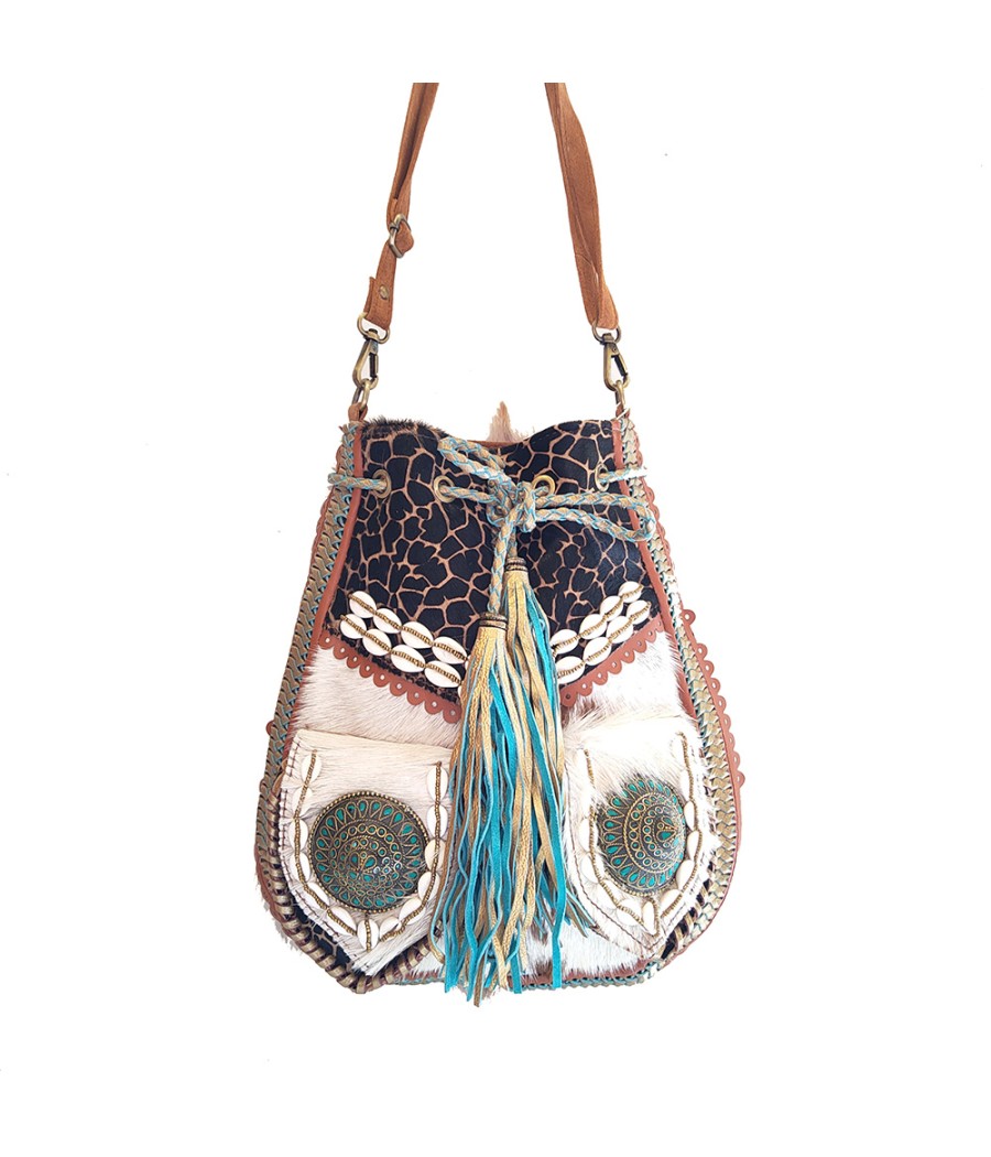 FUR LEATHER BACKET BAG NS-02